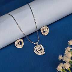 925 Sterling Silver Modern Designer Pendant & Earrings Set