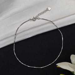 925 Sterling Silver Slim Shine Anklet Pair