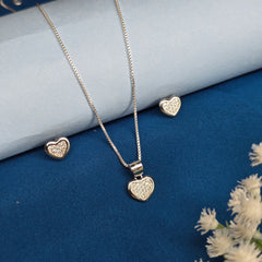 925 Silver Elegant Filled Heart Set
