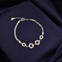925 Sterling Silver Twin Flower Bracelet